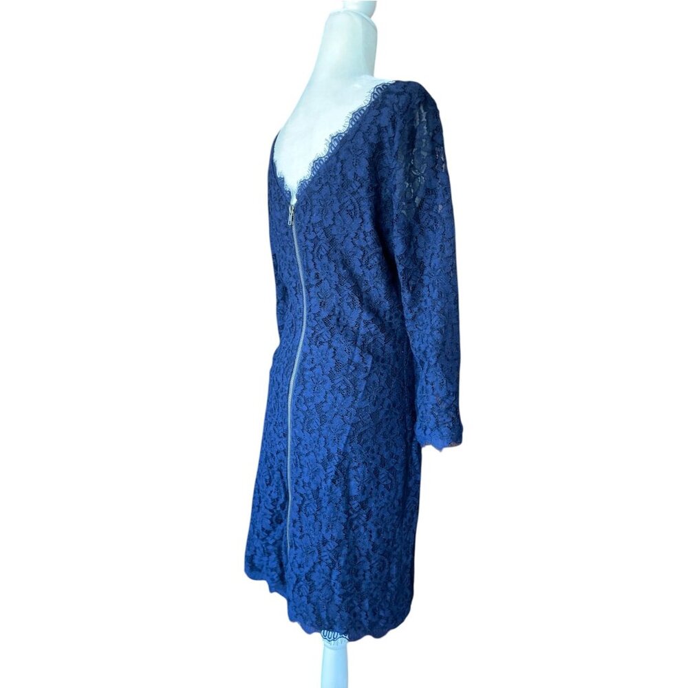 DVF Diane von Furstenberg Zarita Lace Dress in Royal Blue sz 14 Formal Evening - Picture 5 of 16
